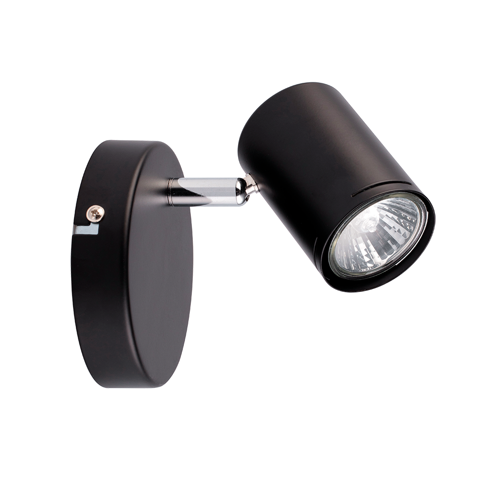 APLIQUE 1 LUZ BLANCO 1XGU10 11CM NEGRO C/CROMO U1031